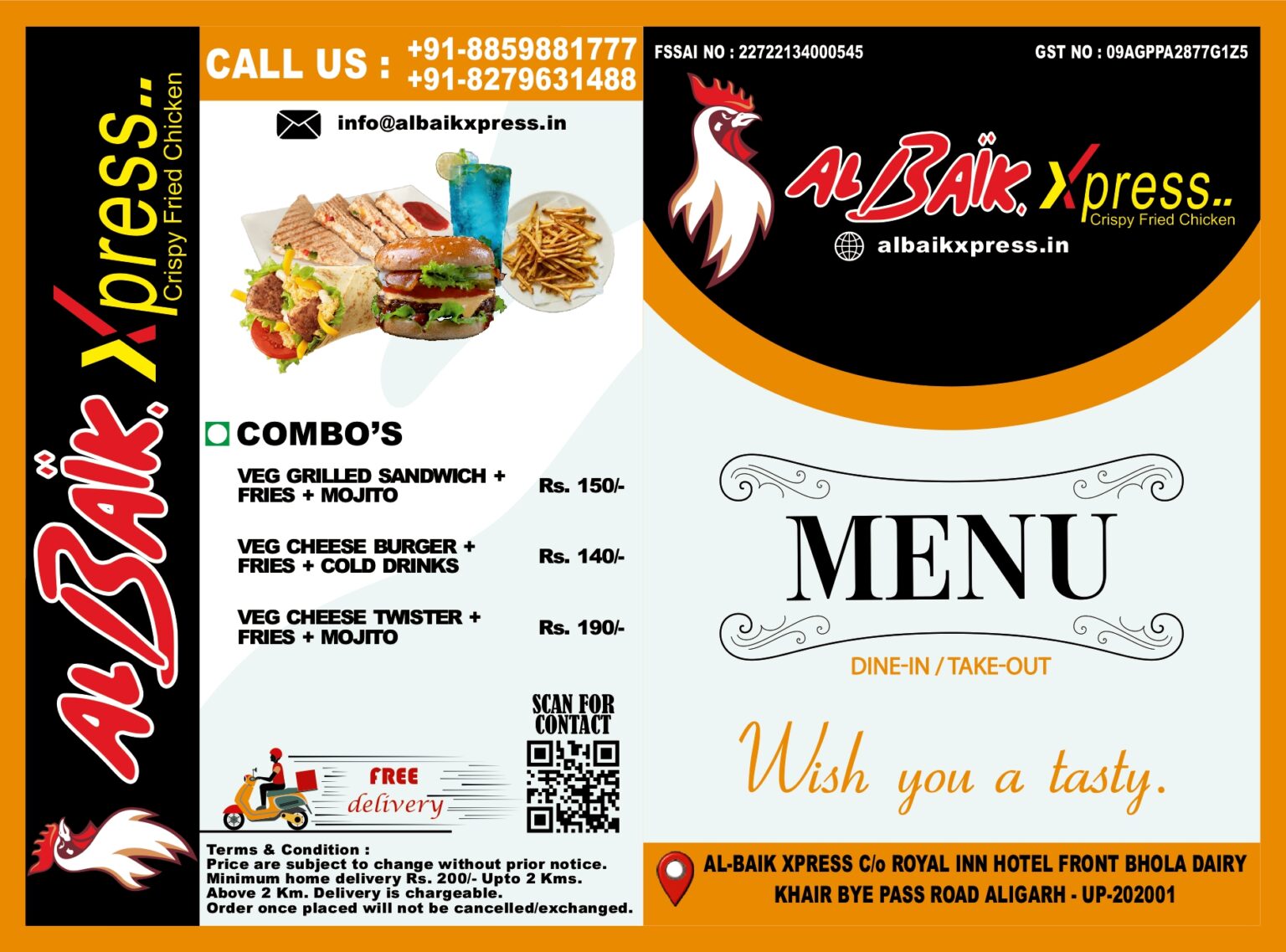 Menu ALBAIK XPRESS